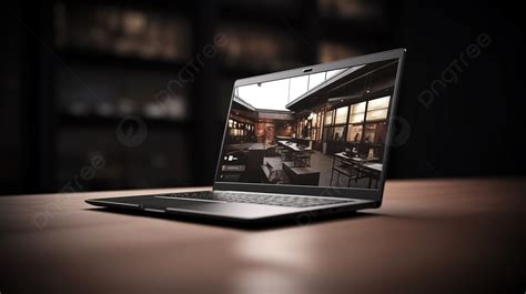 Laptop Lenovo W540 Di Atas Meja Di Ruangan Gelap, Laptop 3d, Konsep ...