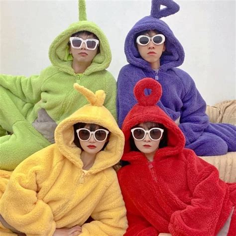 Anime Teletubbies Costume Christmas Sleepwear Pyjamas Adult Jumpsuit Fancy Cosplay Onesie Dress