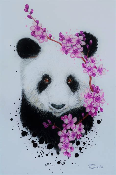 Panda art, Panda artwork, Panda painting