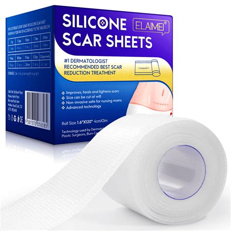 Silicone Scar Sheets (1.6”x 120”, 3M), UPGRADE Clear Scar Tape ...