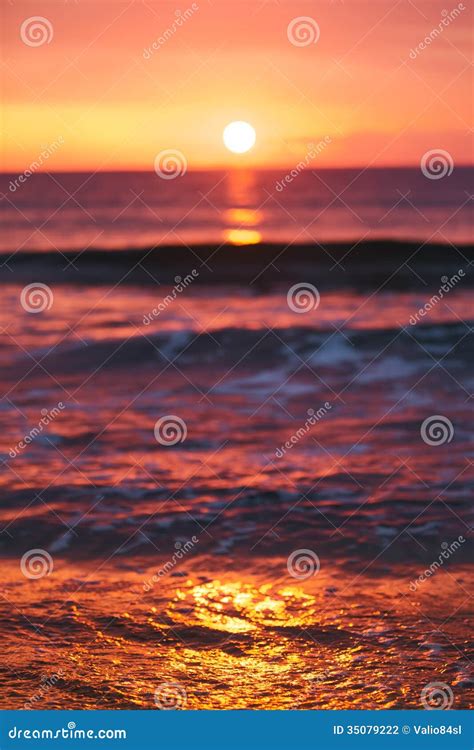 Sunrise Light Shining On Ocean Wave Stock Photography - Image: 35079222