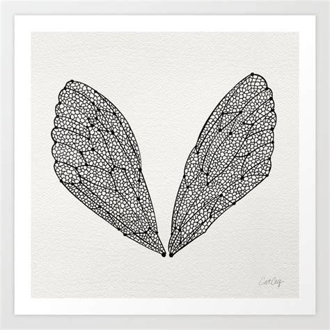 Black Cicada Wings Art Print by Cat Coquillette | Society6