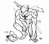 Overwatch Genji Coloring Pages sketch template