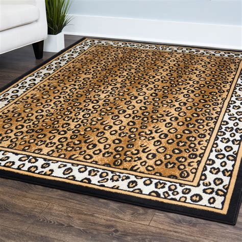 Modern Leopard Animal Print Area Rug 8x11 Zebra Safari Carpet -Actual 7'8 x10'7" | eBay