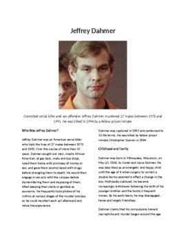 Crime and Psychology: Serial Killer Profile: Jeffrey Dahmer by Vagi's Vault