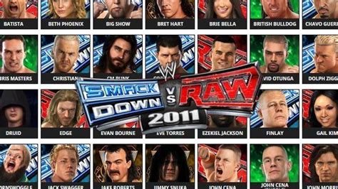 WWE SmackDown vs. Raw 2011 Roster (Raw, SmackDown, Legends, DLC)