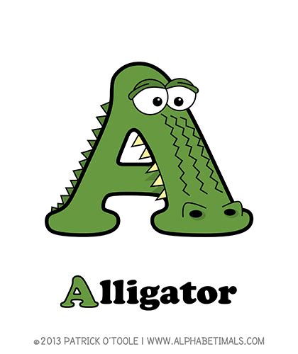 Alligator - Alphabetimals make learning the ABC's easier and more fun! http://www.alphabetimals ...