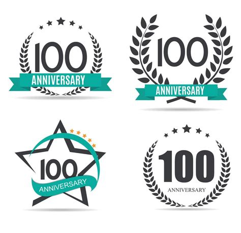 Template Logo 100 Years Anniversary Set Vector Illustration 4554625 ...