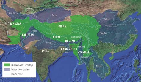 Hindu Kush Mountains On World Map