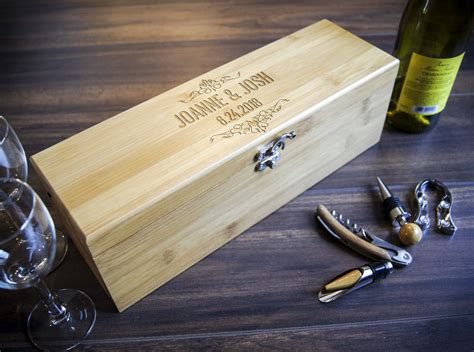 Personalized wooden wine box, Luxury wine box, anniversary gift, wedding gift, corporate gift ...