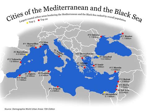 Largest coastal cities of the Mediterranean : r/MapPorn