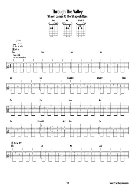 How to Play Through The Valley by Shawn James & The Shapeshifters — Ry ...