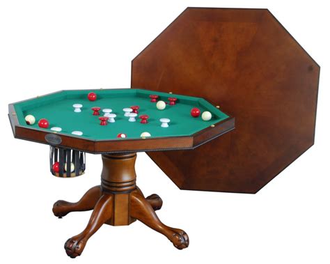 Berner Billiards 3 in 1 Table - Octagon 48 w/Bumper Pool - Antique ...