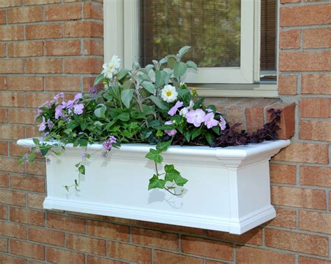 Mayne Yorkshire 3ft Window Box - Customizable - Vinyl Planter Box - White (4823-W) - Walmart.com ...