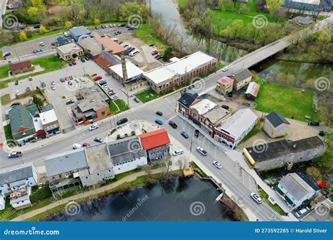 Aerial Scene of Ayr, Ontario, Canada on Fine Morning Stock Image ...