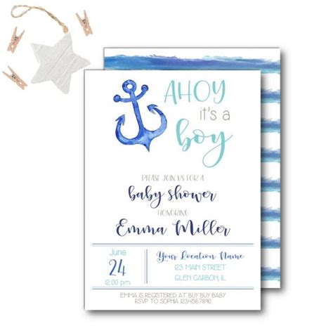 Nautical Baby Shower Invitation - Rose Paper Press