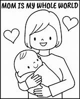 Printable Mother With A Baby Coloring Page  Nation sketch template
