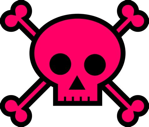 OnlineLabels Clip Art - Skull And Crossbones Large Pink