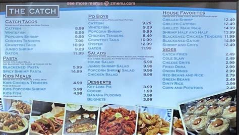 Menu at The Catch restaurant, Oklahoma City, Belle Isle Blvd suite e