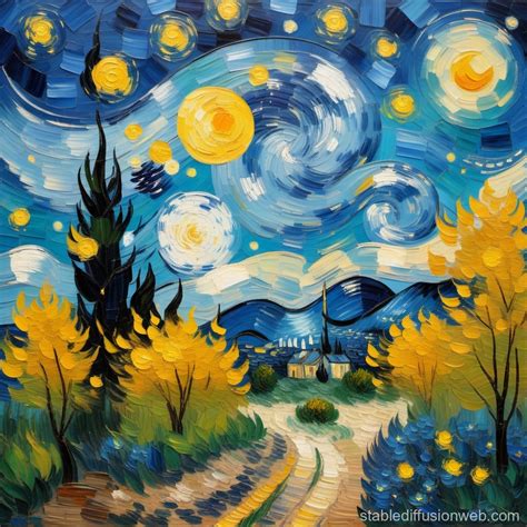 a starry sky with distant galaxies can be seen in the vincent van gogh ...