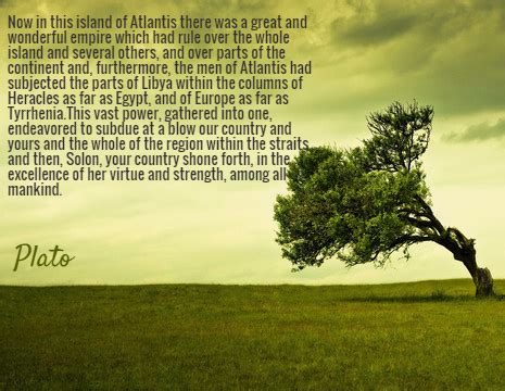 Plato picture quote: Now in this island of Atlantis there was a great...