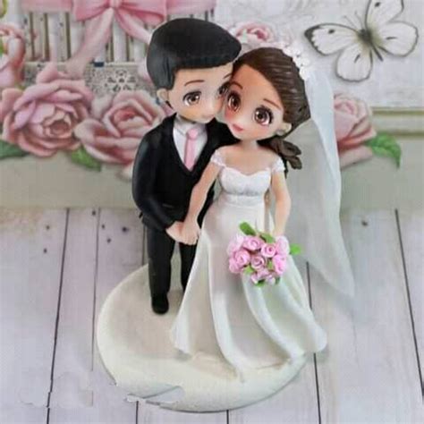 Bride and groom wedding cake topper anime wedding cake | Etsy