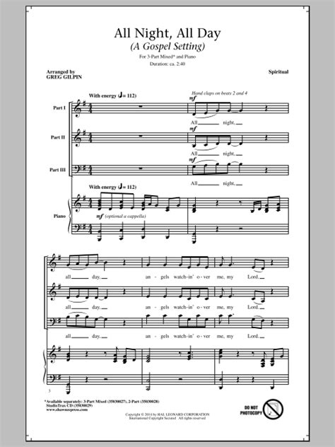 All Night, All Day | Sheet Music Direct