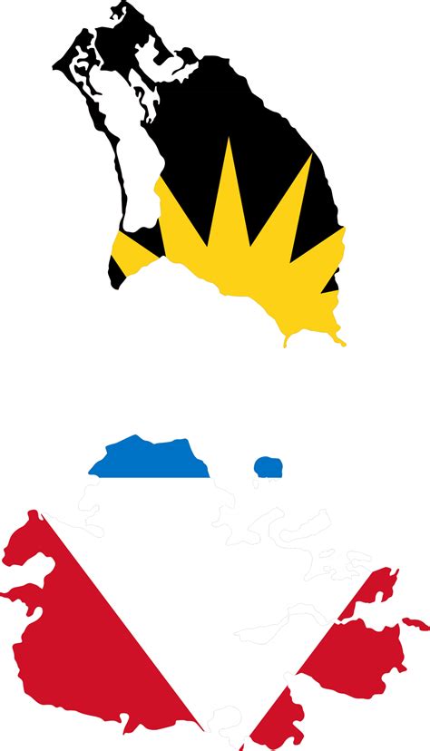 Antigua and Barbuda flag on map on transparent background 13166475 PNG