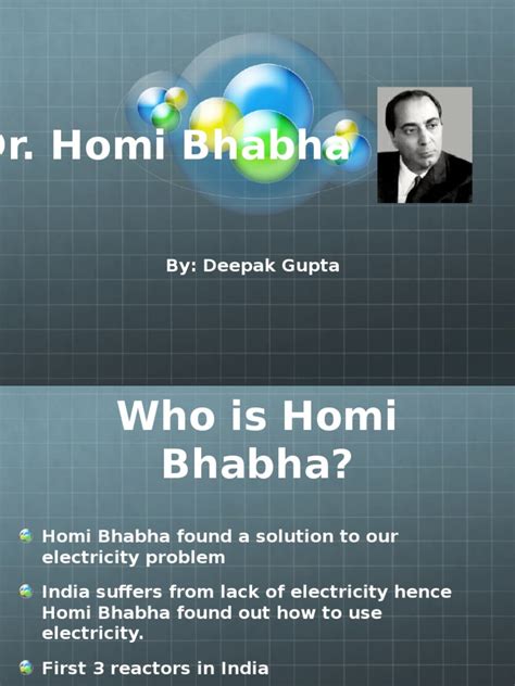 Homi Bhabha | PDF | Particle Physics | Forms Of Energy