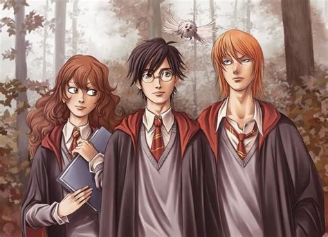 Harry, Hermione, and Ron - Harry Potter Fan Art (40593755) - Fanpop