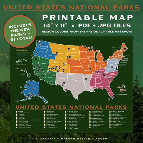 Free Printable National Parks Map Web Find A National Park Service Map ...