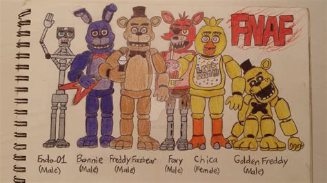 FNAF Drawing - FNAF 1 Characters by BlueTronicBear on DeviantArt