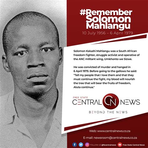 Solomon Mahlangu Remembered | Central News South Africa