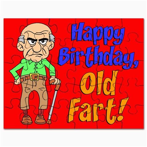 Farting Birthday Card Happy Birthday Old Fart Puzzle by Birthdaypresents | BirthdayBuzz