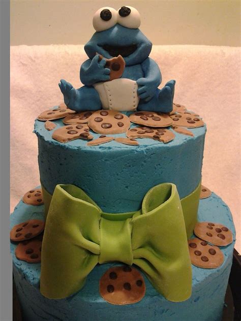 Baby Cookie Monster Cake For A Baby Shower - CakeCentral.com