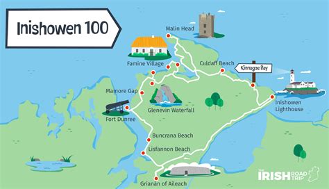 Inishowen 100 Drive/Cycle: Map With Stops (2024)