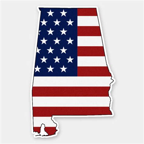 American Alabama Flag Sticker | Zazzle