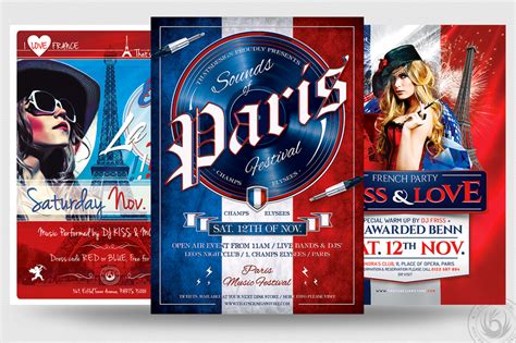 French Party Flyer Template for photoshop - Flyer Design Store