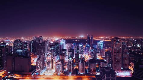 Cities, View From Above, Dubai, Night City, City Lights, Megapolis ...