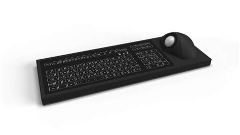 Backlit waterproof keyboard with E38 ergonomic trackball - Desktop | NSI