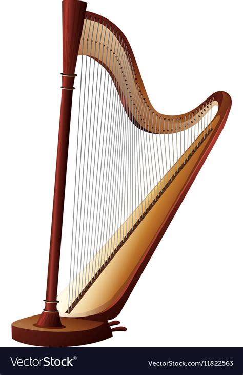 Classical harp with strings Royalty Free Vector Image