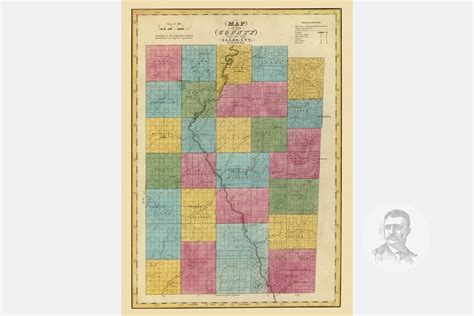 Vintage Allegany County NY Map 1829 Old New York Map | Etsy