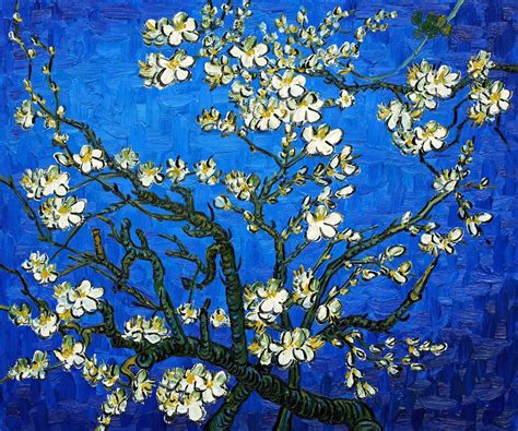 Branches of an Almond Tree in Blossom, Sapphire Blue - Van Gogh at overstockArt.com | Van gogh ...