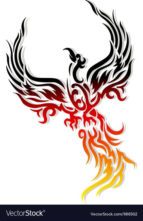 Mythical phoenix bird Royalty Free Vector Image