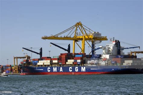 Port Of Dakar Container Terminal Ship And Gantry Cranes Dak High-Res ...