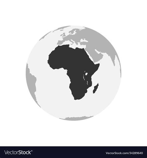 Africa continent map earth globe world Royalty Free Vector