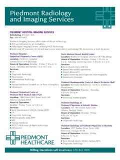 Piedmont Radiology and Imaging Services - … | Imaging services | PDF4PRO