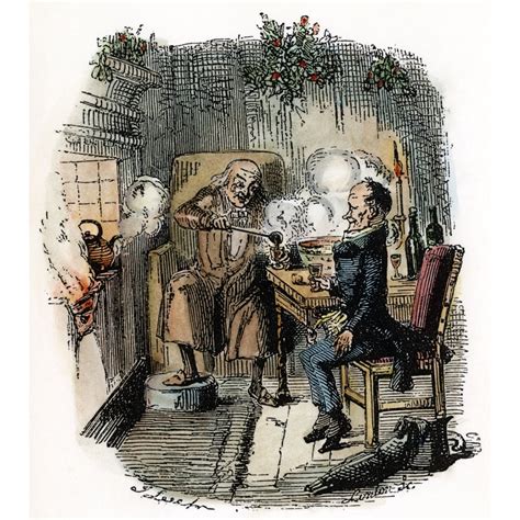 Dickens Christmas Carol 1843 Ebenezer Scrooge And Bob Cratchit Etching ...