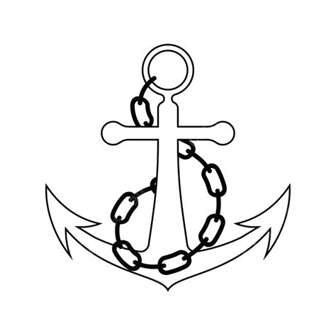 Icon Of Sea Anchor With Chain, Anchor Drawing, Sea Drawing, Chain Drawing PNG and Vector with ...