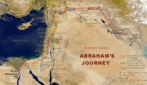 Map of Abraham's Journey from Ur of the Chaldees | Bible mapping, Bible land, Father abraham